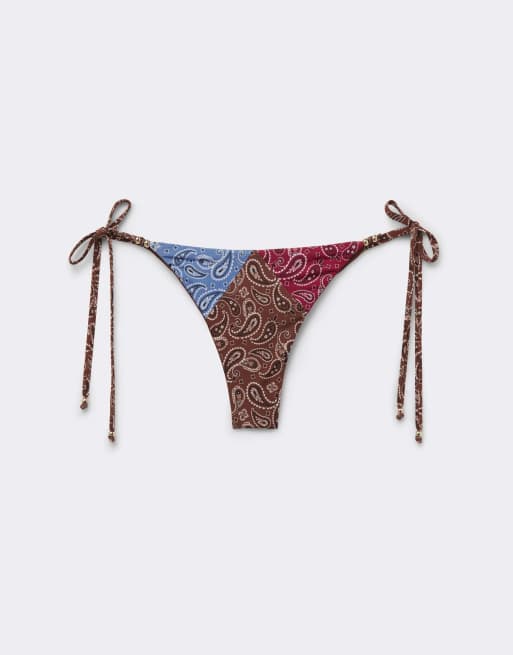 Calzedonia Bandana patch in blue brown and red, 5 of 5