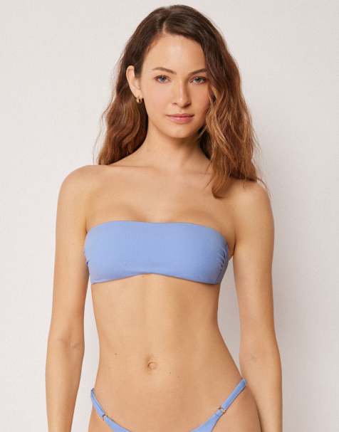 Calzedonia Bandeau bikini top premium fit in powder blue - view 1