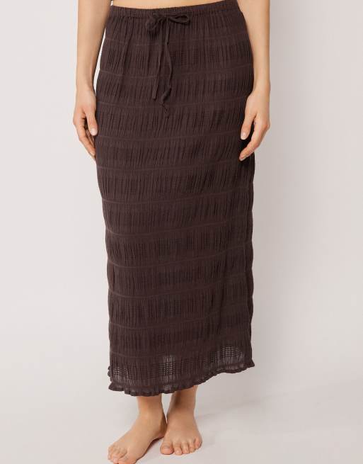Calzedonia Beach skirt with ruffles in coco brown, 2 of 4