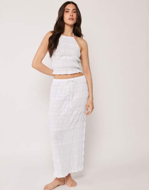 Calzedonia Beach skirt with ruffles in white - view 1
