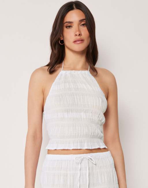 Calzedonia Beach top with ruffles in white, 3 of 4
