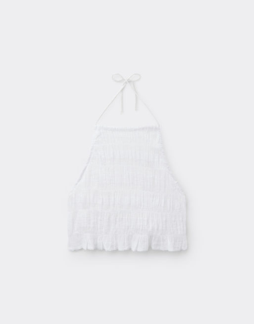 Calzedonia Beach top with ruffles in white, 5 of 5