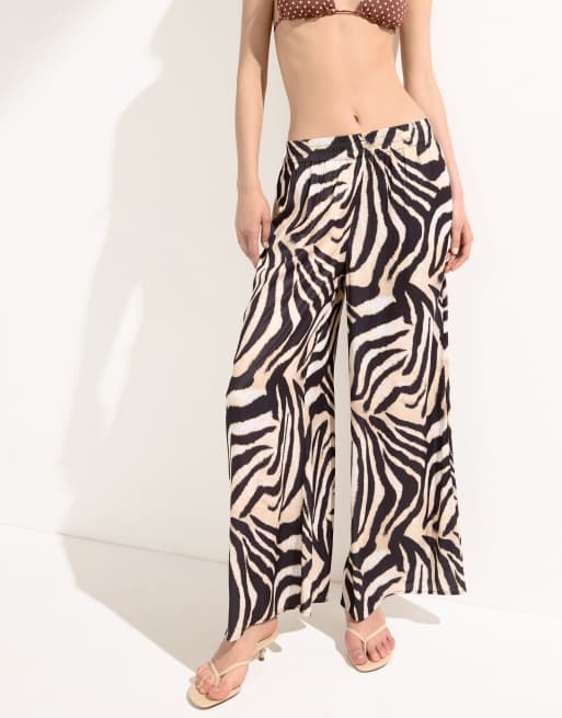 Calzedonia beach trousers in zebra print, 3 of 4