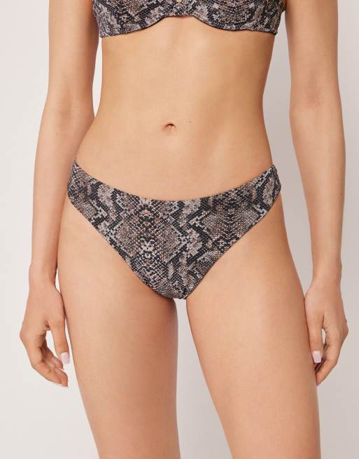 Calzedonia Bikini bottoms classic snake in brown, 2 of 4