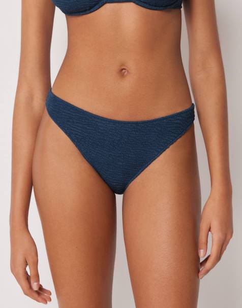 Calzedonia Bikini bottoms crinkle waves in deep blue