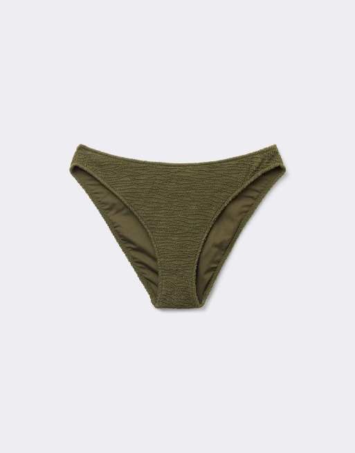 Calzedonia Bikini bottoms crinkle waves in deep green, 5 of 5