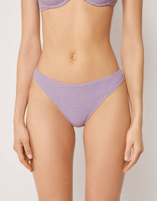 Calzedonia Bikini bottoms crinkle waves in floral violet-Purple