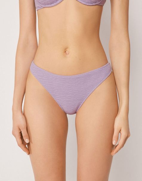 Calzedonia Bikini bottoms crinkle waves in floral violet - view 1