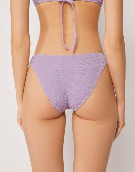 Calzedonia Bikini bottoms crinkle waves in floral violet, 3 of 4