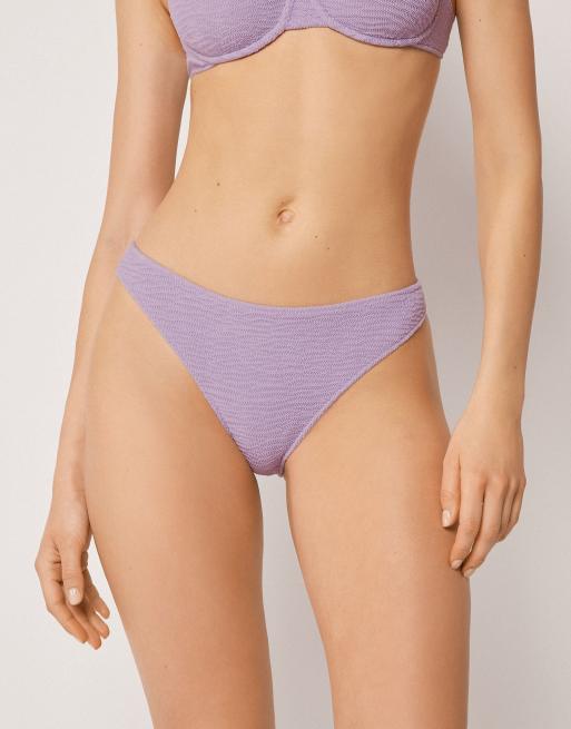 Calzedonia Bikini bottoms crinkle waves in floral violet, 4 of 4