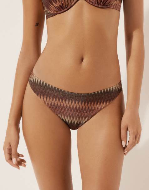 Calzedonia Bikini bottoms golden chevron in brown gold chevron - view 1