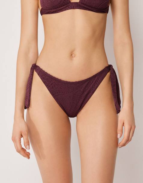 Calzedonia Bikini bottoms precious jacquard in brown - view 1