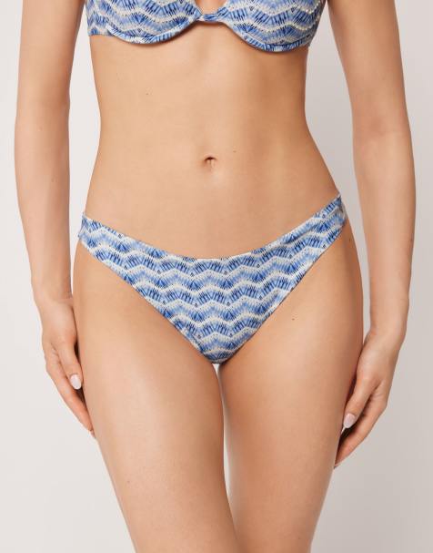 Calzedonia Bikini bottoms reflection in light blue and white - view 1