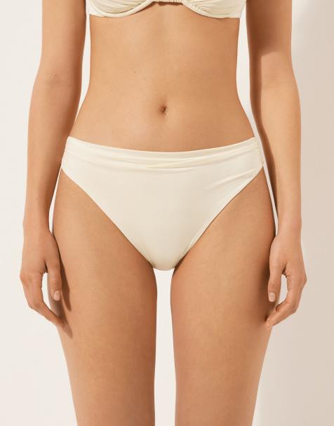 Calzedonia Bikini bottoms shiny satin in shiny satin buttercream white - view 1