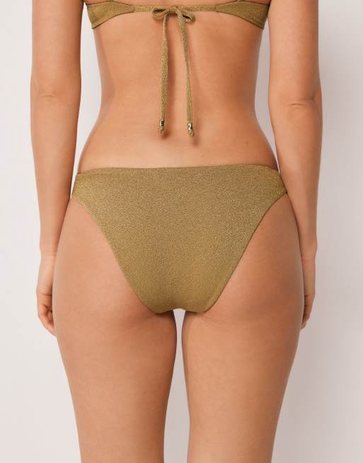 Calzedonia Bikini bottoms sophisticated shine in golden brown, 2 of 4