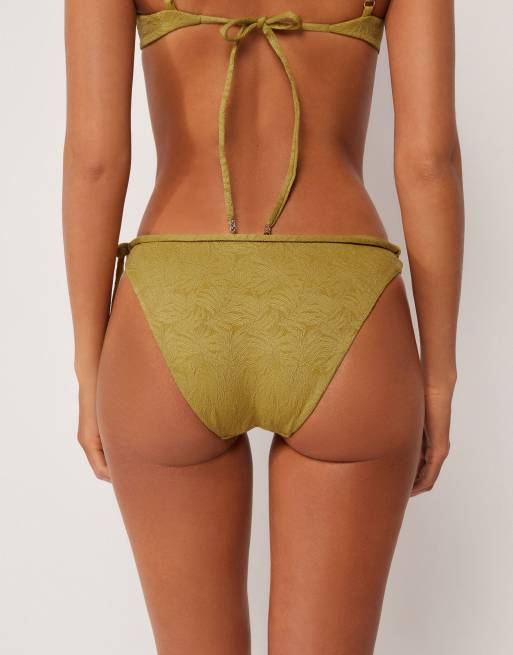 Calzedonia Bikini bottoms wild jungle in bronzed green, 4 of 4