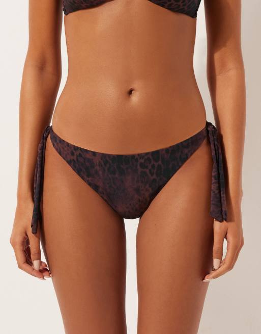 Calzedonia Bikini briefs dark animalier in dark brown animalier