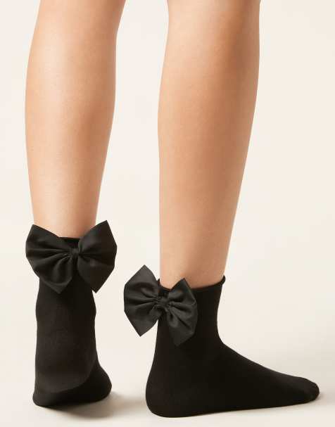 Calzedonia Bow socks in black - view 1