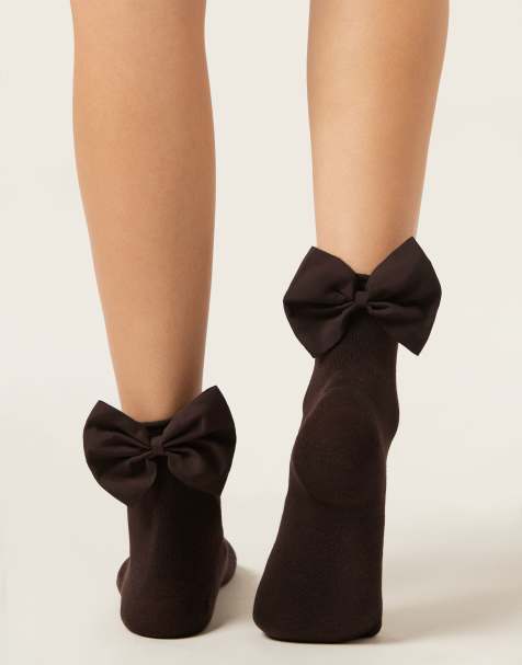 Calzedonia Bow socks in brown - view 1
