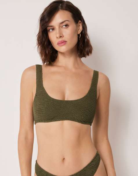 Calzedonia Brassiere bikini top crinkle waves in crinkle waves deep green - view 1