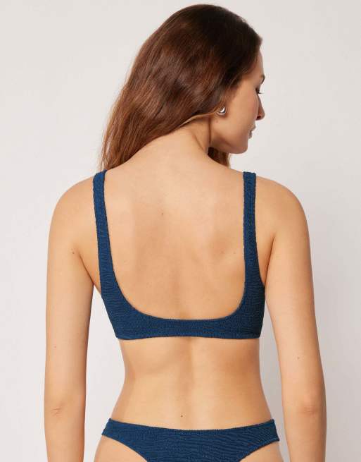 Calzedonia Brassiere bikini top crinkle waves in deep blue, 2 of 5