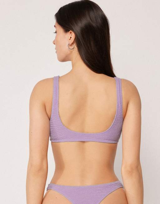 Calzedonia Brassiere bikini top crinkle waves in floral violet, 2 of 4