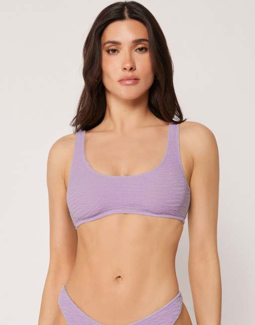 Calzedonia Brassiere bikini top crinkle waves in floral violet, 4 of 4