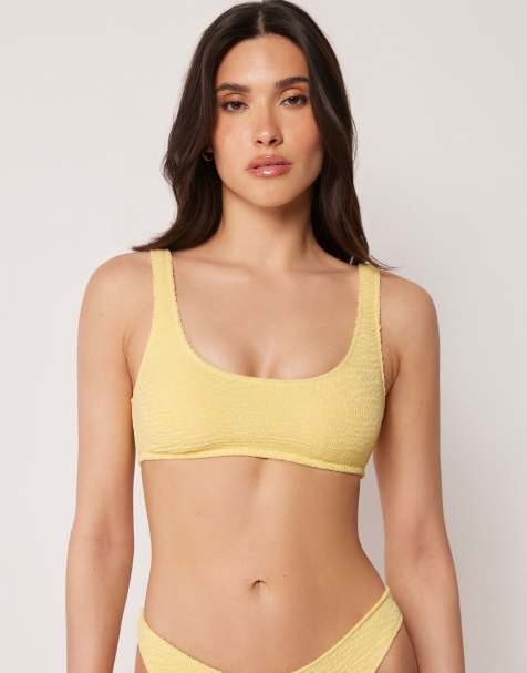 Calzedonia Brassiere bikini top crinkle waves in yellow meringue - view 1
