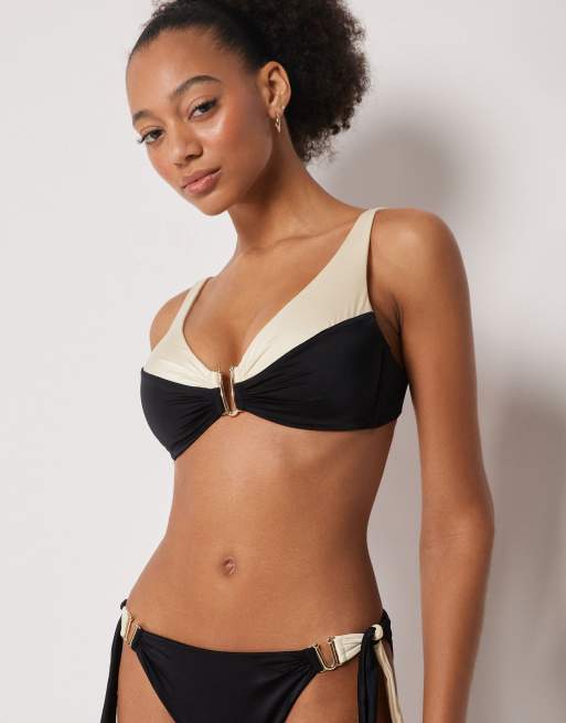 Calzedonia Brassiere bikini top elegant bicolor in black and white, 4 of 5