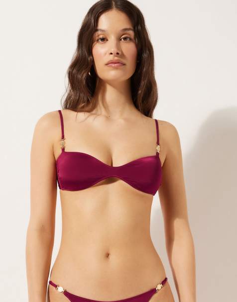 Calzedonia Brassiere bikini top minimal fit in cherry red minimal fit