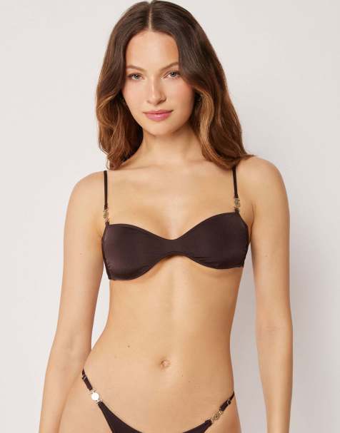 Calzedonia Brassiere bikini top minimal fit in coco brown - view 1