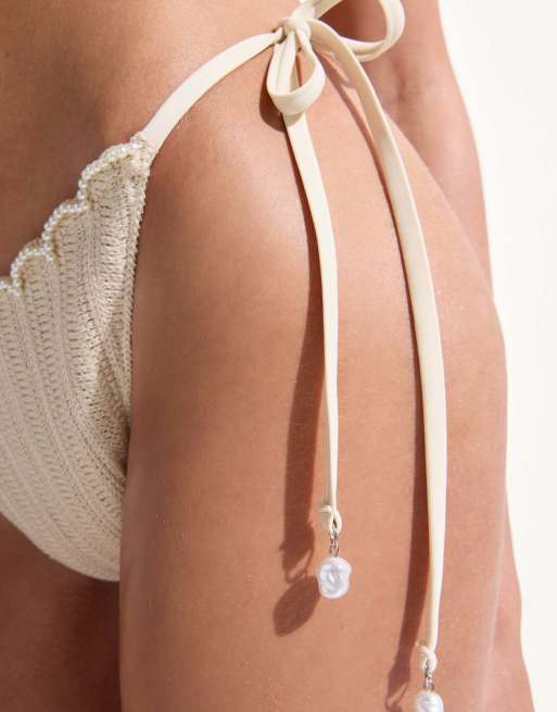 Calzedonia Brazilian bikini bottoms ocean pearl in pearl, 3 of 5