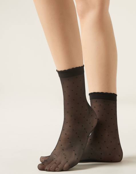 Calzedonia Classic patterned socks in black polka dot - view 1