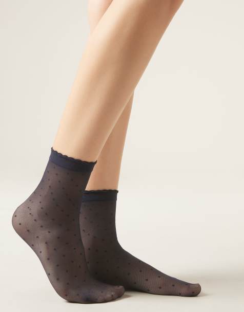 Calzedonia Classic patterned socks in blue polka dots - view 1