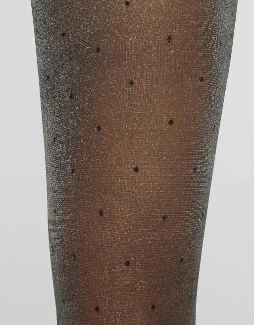 Calzedonia Collant glitter polka dots in black and silver, 3 of 3