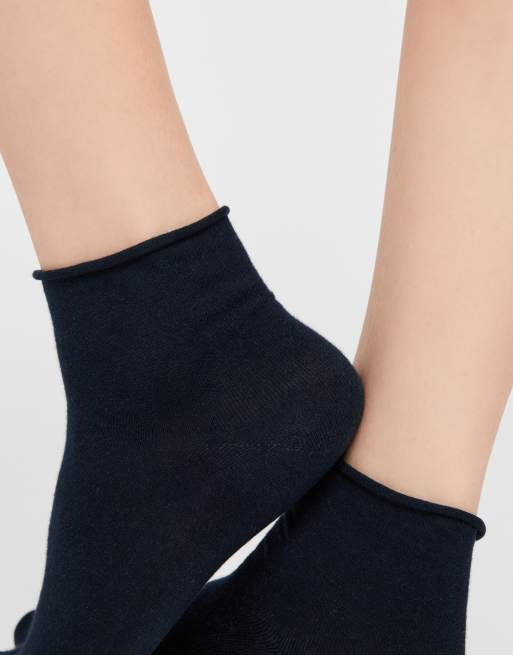 Calzedonia Cotton bandless short socks in blue, 4 of 5