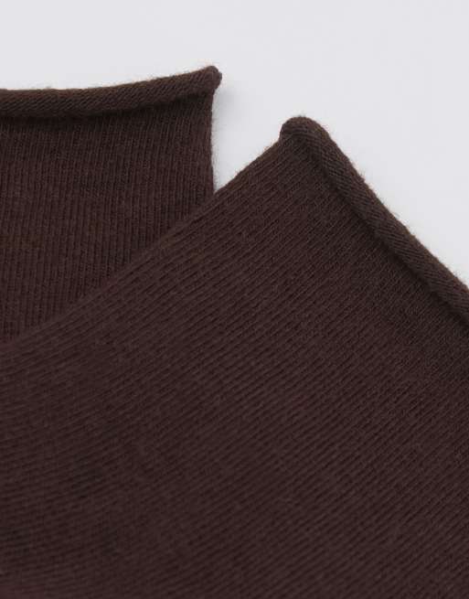Calzedonia Cotton bandless short socks in brown, 4 of 4