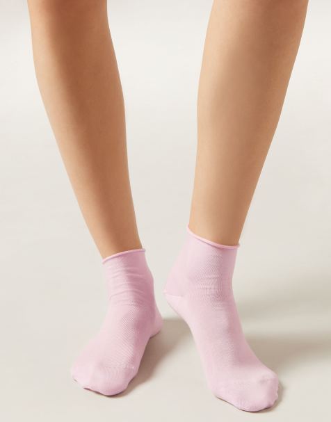 Calzedonia Cotton bandless short socks in intense pink - view 1