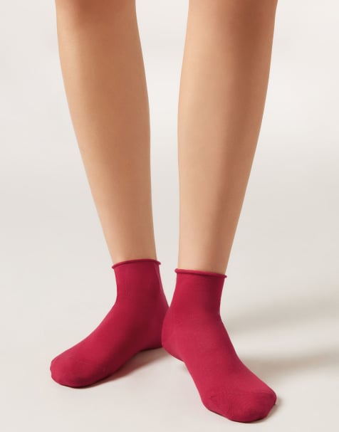 Calzedonia Cotton bandless short socks in intense red - view 1