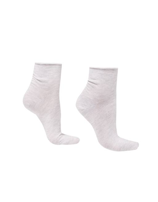 Calzedonia Cotton bandless short socks in light grey, 3 of 3