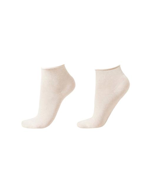 Calzedonia Cotton bandless short socks in vanilla, 4 of 4