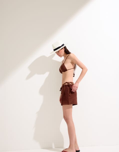 Calzedonia Crochet shorts in coffee brown - view 1