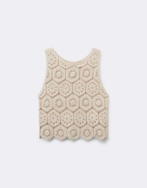 Calzedonia Crochet top in ivory white, 5 of 5