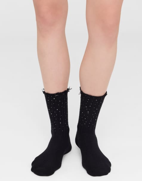 Calzedonia Diamanté appliqué socks in black - view 1