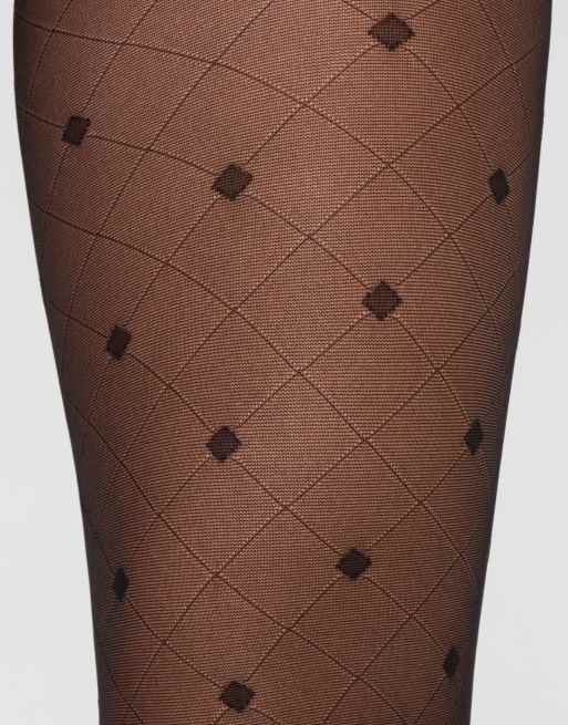 Calzedonia Diamond-patterned sheer tights in black, 3 of 3