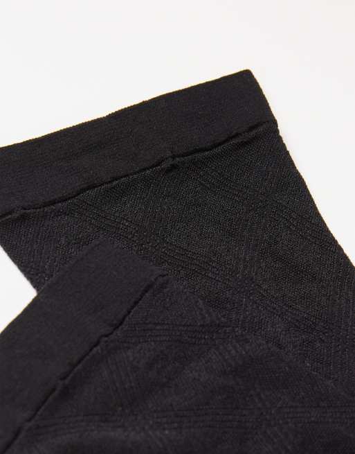 Calzedonia Diamond-patterned socks in black, 3 of 4