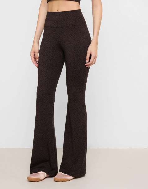 Calzedonia First class soft touch flared trousers in brown animalier - view 1