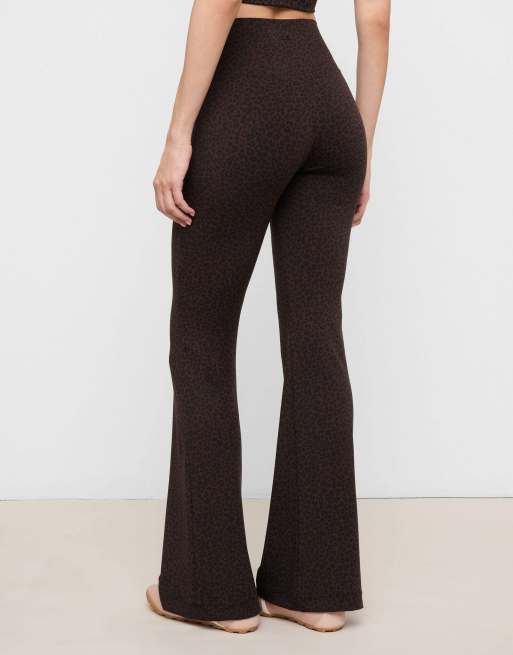 Calzedonia First class soft touch flared trousers in brown animalier, 2 of 5