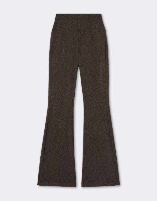 Calzedonia First class soft touch flared trousers in brown animalier, 5 of 5
