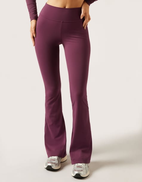 Calzedonia First class soft touch flared trousers in burgundy red
